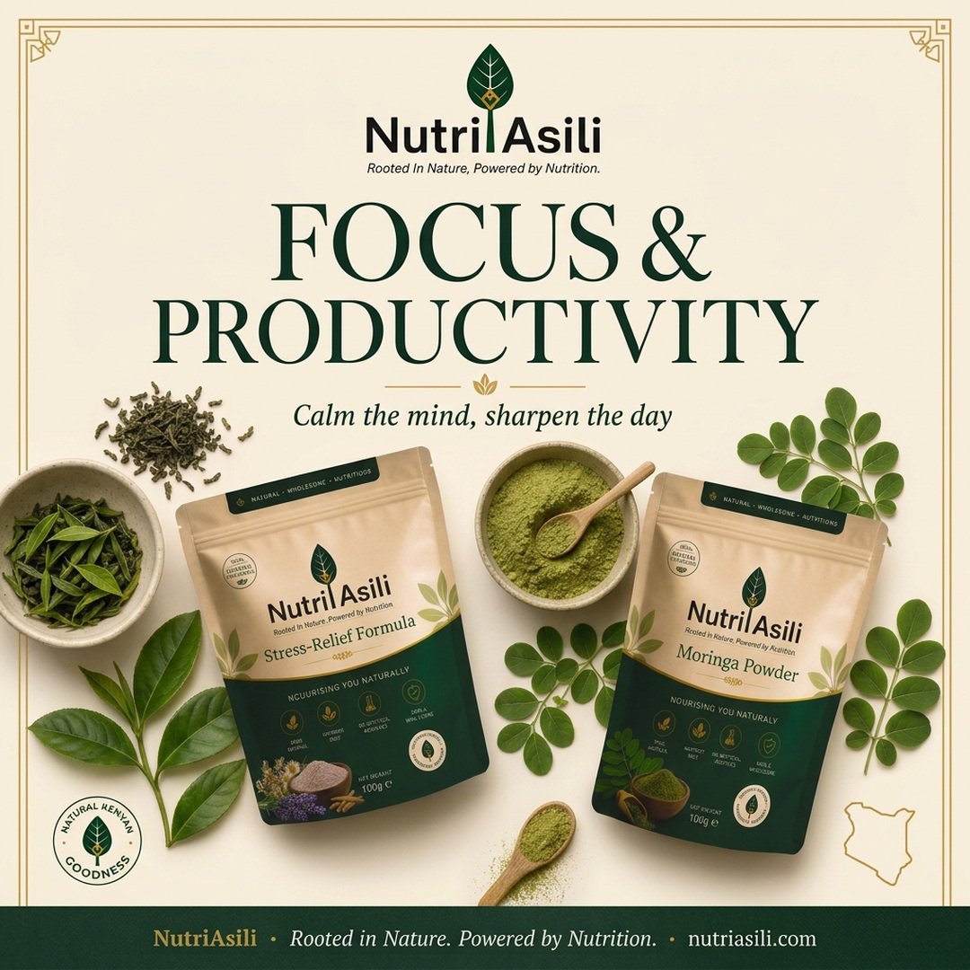 NutriAsili Focus & Productivity square social media poster